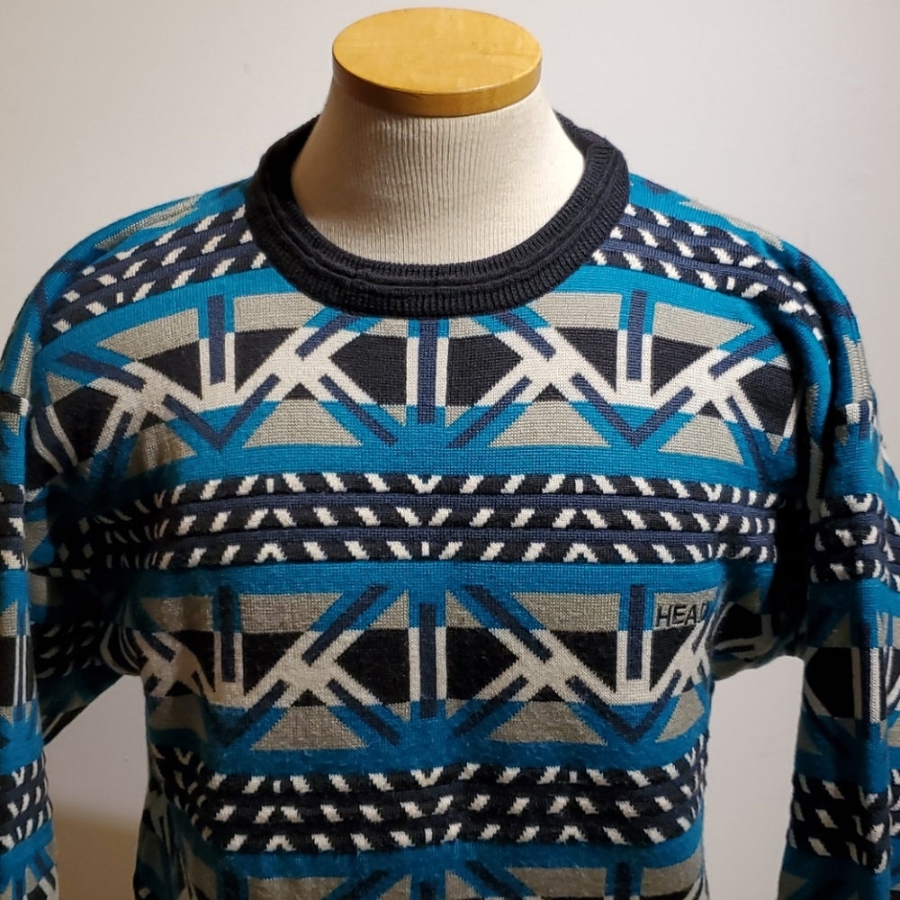 Rare New Vintage 90s Head Sportswear Geometric Cre